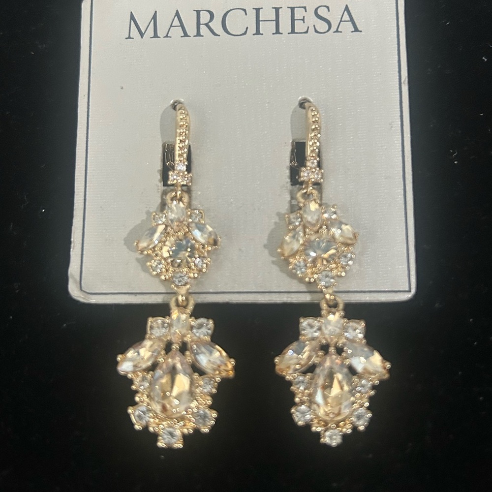 Marchesa Crystal Double Drop Earrings